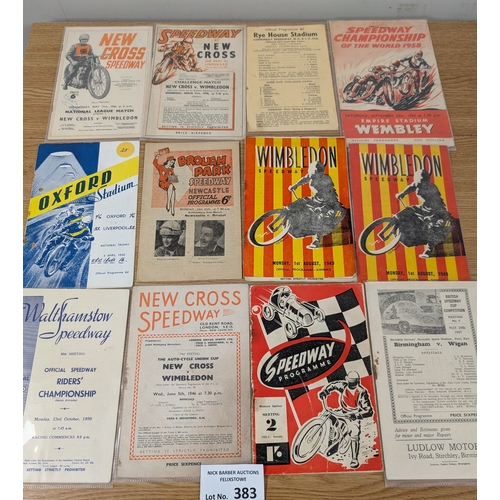 383 - Sports; Speedway: Speedway programme collection, 1940s/50s, including Oxford, Liverpool, Walthamstow... 