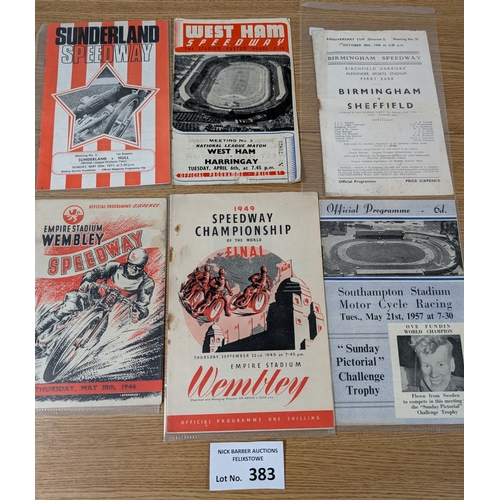 383 - Sports; Speedway: Speedway programme collection, 1940s/50s, including Oxford, Liverpool, Walthamstow... 