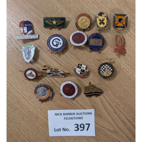 397 - Sports; Speedway: 18x 1940s/50s Speedway badges, club issues including Stanford Bridge, Norwich, Sou... 