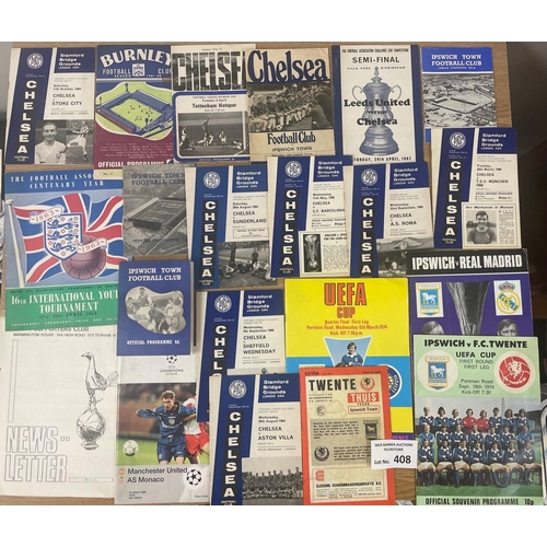 408 - Sports; Football: Box of programmes, modern tickets, programmes, mainly 1960s; includes several res/... 