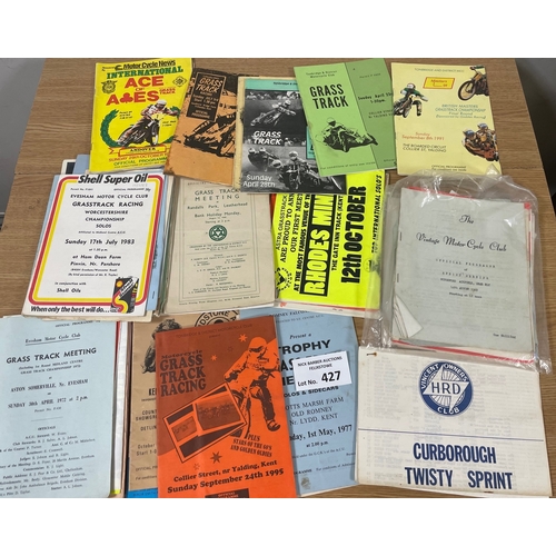 427 - Sports; Grass Track: Box of 200+ programmes; mostly 1960s/70s.