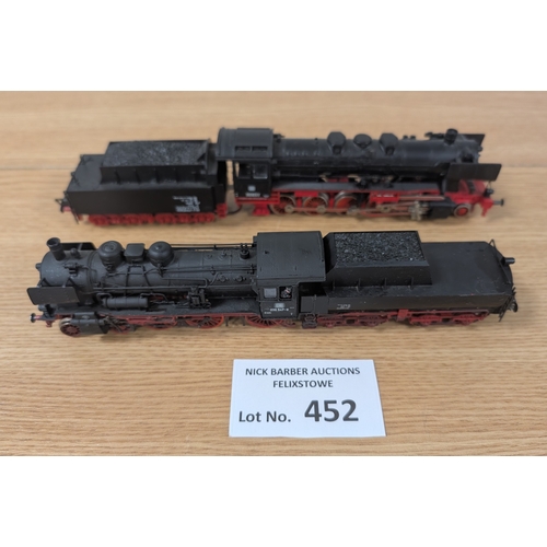 452 - Diecast; Railway: Fleischmann HO Gauge 2x steam engine trains in fine condition; only used for displ... 