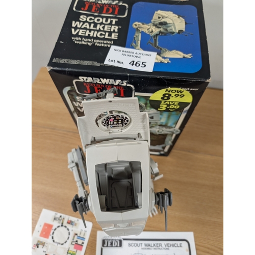 465 - Diecast; Vintage Toys: Star Wars The Return of the Jedi Scout Walker Vehicle, boxed; sticker sheet m... 