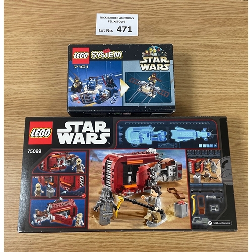 471 - Diecast; Lego: Lego Star Wars pair, including vintage Lego System 7101 Lightsaber Duel, plus Rey's S... 