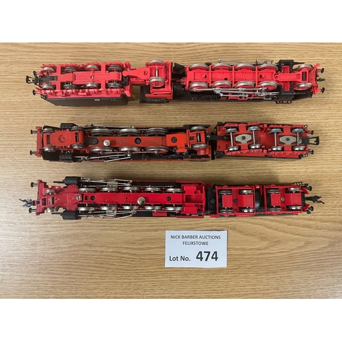 474 - Diecast; Railway: 'HO' gauge models of steam engines; Marklin, Piko, and Fleischmann; all unboxed bu... 