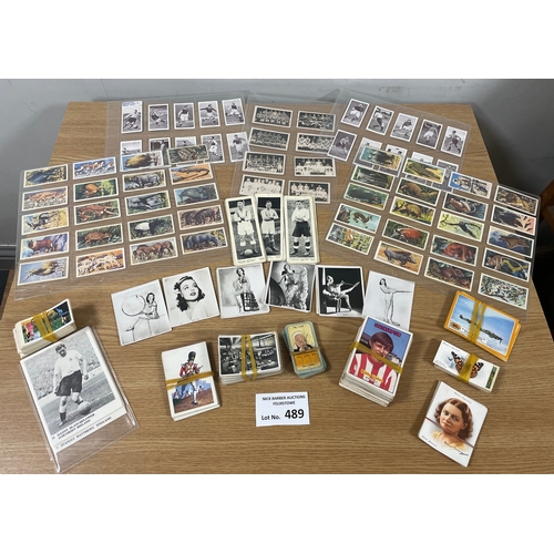 489 - Cards; Cigarette Cards: Large box of 1000s including football gum cards, cigarette cards, and many o... 