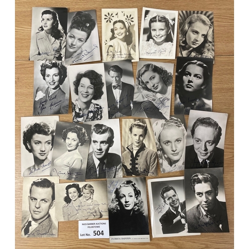 504 - Postcards: Collection of signed personalities postcards, 1930s/40s.