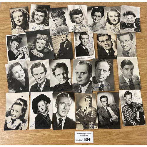 504 - Postcards: Collection of signed personalities postcards, 1930s/40s.