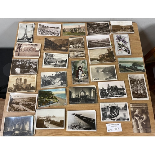 507 - Postcards: Shoebox of early postcards, interesting lot, approx 700.