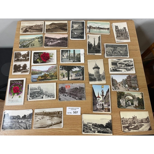 507 - Postcards: Shoebox of early postcards, interesting lot, approx 700.