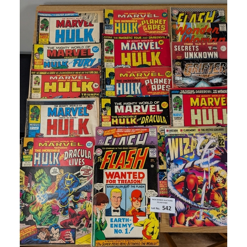 542 - Comics: Marvel UK issues and other comics, including Flash, Secrets of the Unknown, etc.; 1960s onwa... 