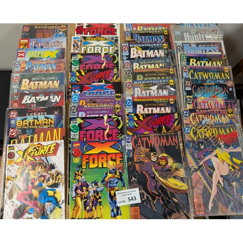 543 - Comics: Collection of comics including Catwoman, Racer X and Batman; mostly modern DC issues; (93).