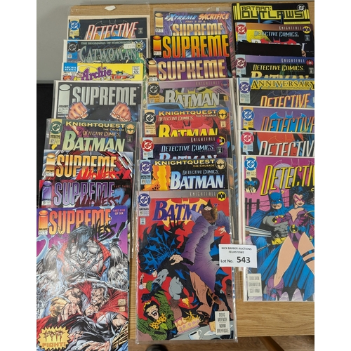 543 - Comics: Collection of comics including Catwoman, Racer X and Batman; mostly modern DC issues; (93).