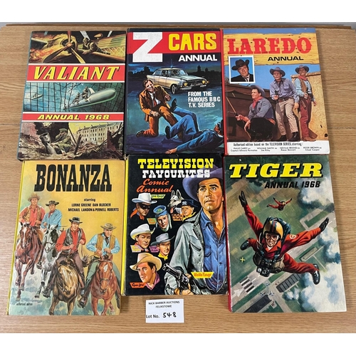 548 - Comics: Box of mostly 1960s annuals including Eagle, Valiant, Victor, Smash; generally Good conditio... 