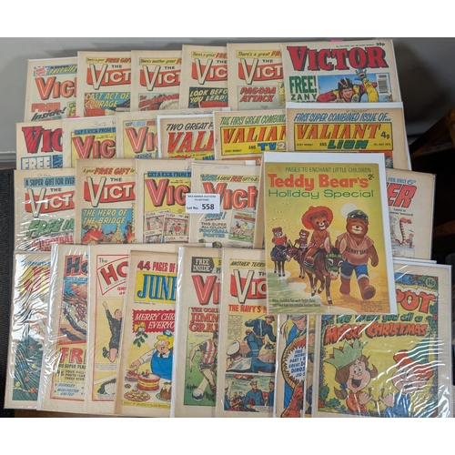 558 - Comics/Magazines: Box of boys and girls' UK comics, 60s-80s; approx 50 issues, free gift issues stil... 