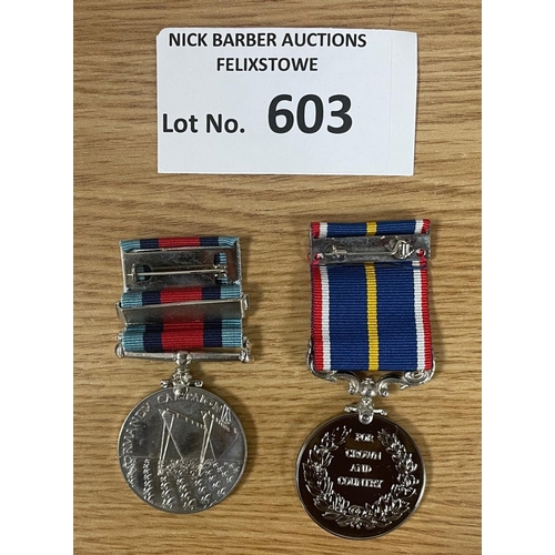 603 - Collectables; Militaria: National Service Medal Normandy 1944; modern medals in relevant boxes.