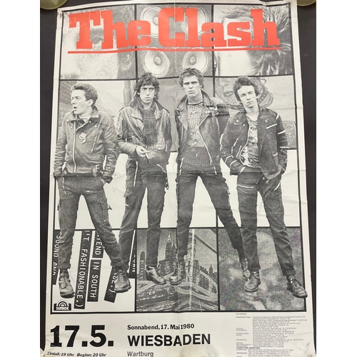 152 - Music Memorabilia: The Clash German gig poster in Wiesbaden 1980 together with set list handwritten ... 