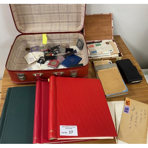 17 - Stamps : Case of mostly GB in albums (3), includes penny black x 2, QV high values, embossed KGVI HV... 