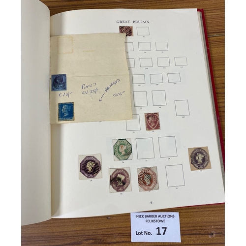 17 - Stamps : Case of mostly GB in albums (3), includes penny black x 2, QV high values, embossed KGVI HV... 