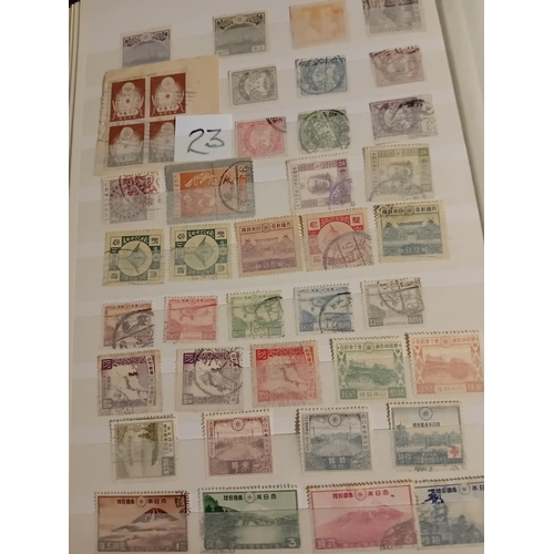 23 - Stamps : 64 sided stockbook, mainly foreign sets, singles, incl Belgium, Germany, Hi Cat Japan, Fran... 