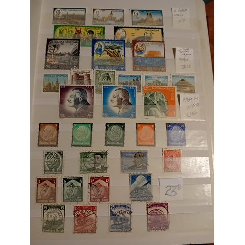 23 - Stamps : 64 sided stockbook, mainly foreign sets, singles, incl Belgium, Germany, Hi Cat Japan, Fran... 