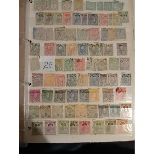 26 - Stamps : Album containing Kuwait, Luxembourg, Liechenstein, Qatar etc, sl. remaindered.
