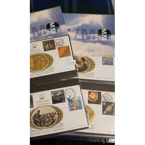 28 - Stamps : Two super cover albums and slip cases incl a fine selection of millennium covers, plus BAT ... 