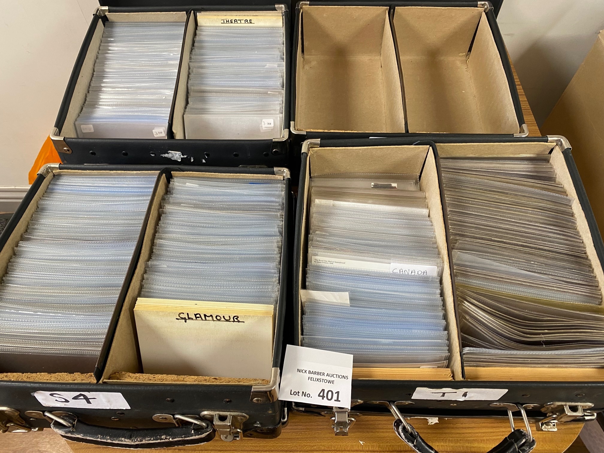 Postcards : 4 x postcard cases including thousands of postcard sleeves.