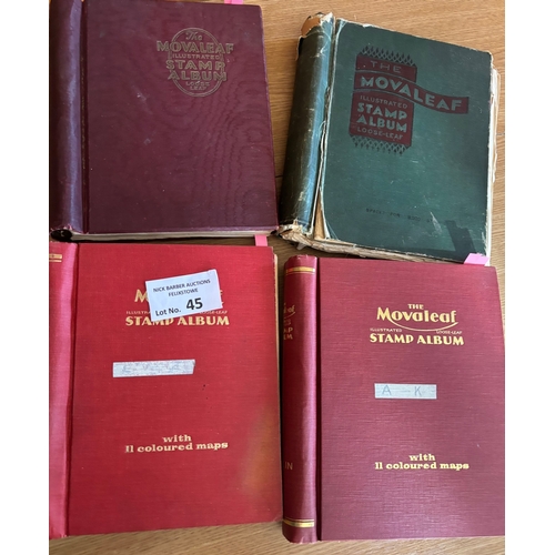 45 - Stamps : All world collection in 4 well filled Movaleaf stamp albums, to include Penny Black with re... 