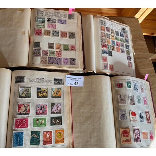 45 - Stamps : All world collection in 4 well filled Movaleaf stamp albums, to include Penny Black with re... 
