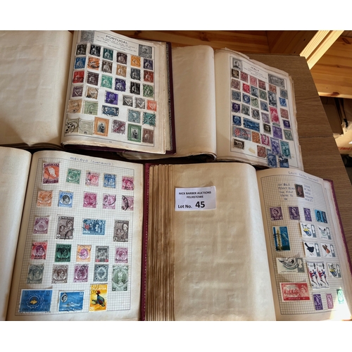 45 - Stamps : All world collection in 4 well filled Movaleaf stamp albums, to include Penny Black with re... 