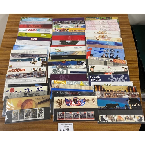47 - Stamps : Box of Mint Presentation Packs (60) all usable for postage.