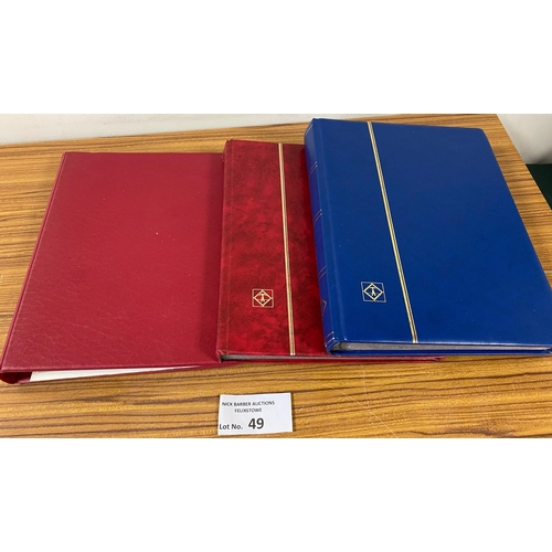 49 - Stamps : Three stock books of mostly modern mint GB. Album 1 has a FV of £416.70, Album 2 has a FV/S... 