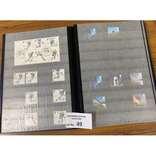 49 - Stamps : Three stock books of mostly modern mint GB. Album 1 has a FV of £416.70, Album 2 has a FV/S... 