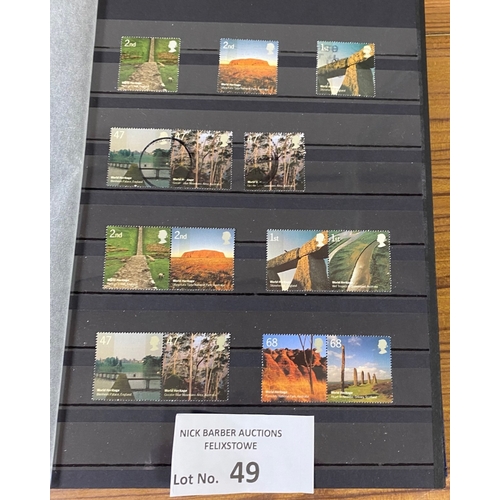 49 - Stamps : Three stock books of mostly modern mint GB. Album 1 has a FV of £416.70, Album 2 has a FV/S... 