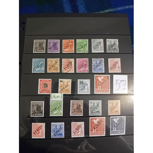 57 - Stamps : Germany 'Berlin' Opts in black, 12 used and 10 mint incl 2m/3m vals, cat £400+.