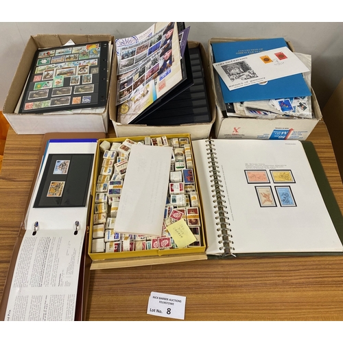 8 - Stamps : Banana Box containing many 1000's of stamps, in packets, on sheets, stockcards, hagners, go... 