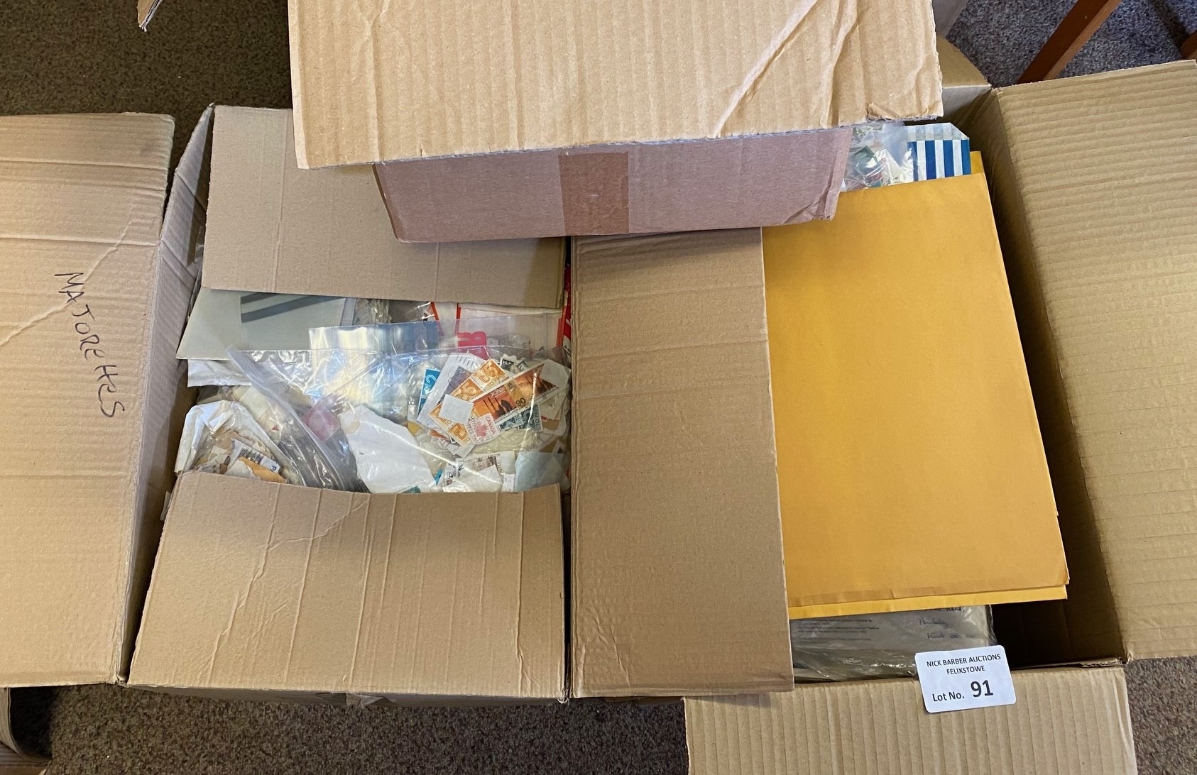 Stamps : Vast collection in 3 boxes of covers, albums, packets, pages ...