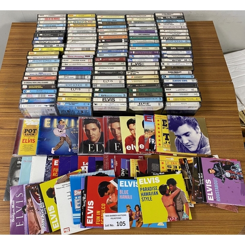 105 - Records : Elvis Presley - cassette collection, super lot in 2 boxes, originals, 116 in total.