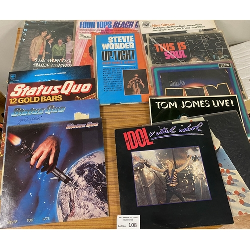 108 - Records : Nice box of decent quality albums, soul, 1980's, incl Van Morrison, Queen, Lou Reed (51),