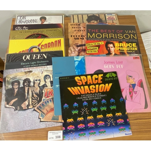 108 - Records : Nice box of decent quality albums, soul, 1980's, incl Van Morrison, Queen, Lou Reed (51),