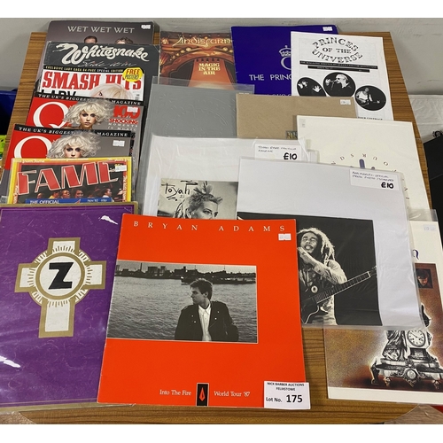 175 - Records : Box of tour programmes and magazines, incl Fleetwood Mac, INXS, Nicks - does include some ... 
