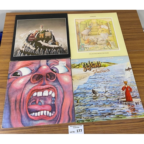 177 - Records : Rock - King Crimson incl In the Court of the Crimson King, white i, plus a young persons g... 