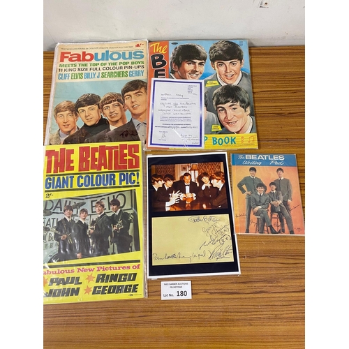 180 - Records : Beatles Memorabilia - scrap books, includes signed by artist Walt Howarth US (signed) and ... 