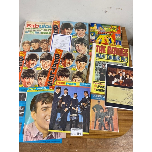 180 - Records : Beatles Memorabilia - scrap books, includes signed by artist Walt Howarth US (signed) and ... 