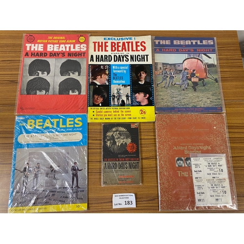 183 - Records : Beatles 'Hard Days Night' collection of items, incl Odeon Liverpool programme 10.07.1964 w... 
