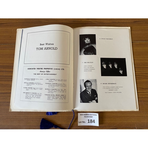 184 - Records : Beatles - 1963 Royal Variety performance souvenir programme from their iconic set, beautif... 