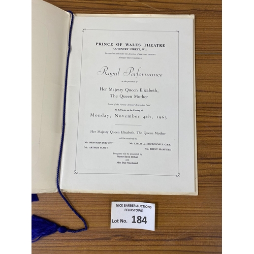 184 - Records : Beatles - 1963 Royal Variety performance souvenir programme from their iconic set, beautif... 