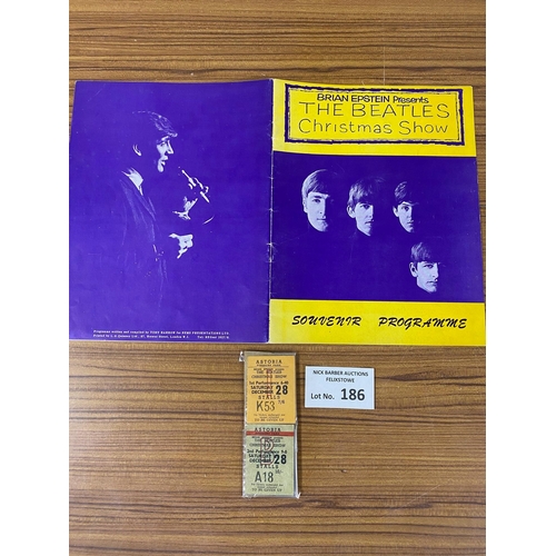 186 - Records : Beatles Christmas Show @ Astoria London programme, along with 2 ticket stubs, 1st and 2nd ... 