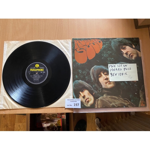 197 - Records : Beatles - Rubber Soul first press album stereo PCS3075, minor marks but great condition sl... 